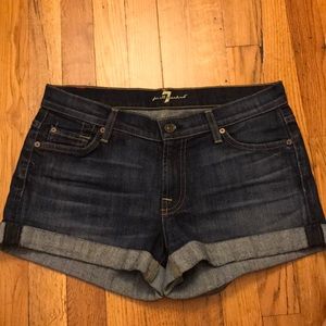 7 for all mankind cuffed denim shorts